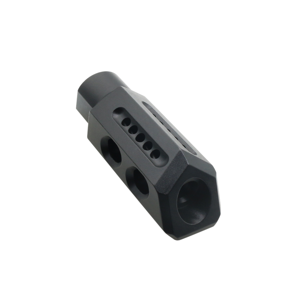 AR-10/LR-308 Pentagram Ported Steel Muzzle Brake 1/2x28 BLACK NITRIDE (Made In USA)